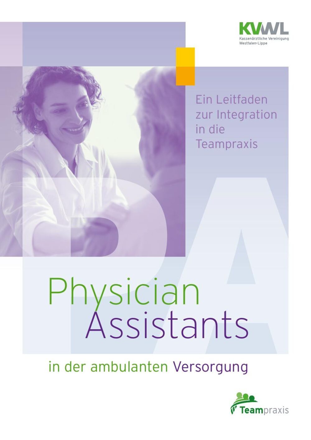 Erste Seite von KVWL-Leitfaden, Physician Assistants in der ambulanten Versorgung
